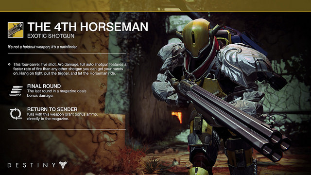 Playstation Exclusive Undying 4th Horseman Exotic Shotgun