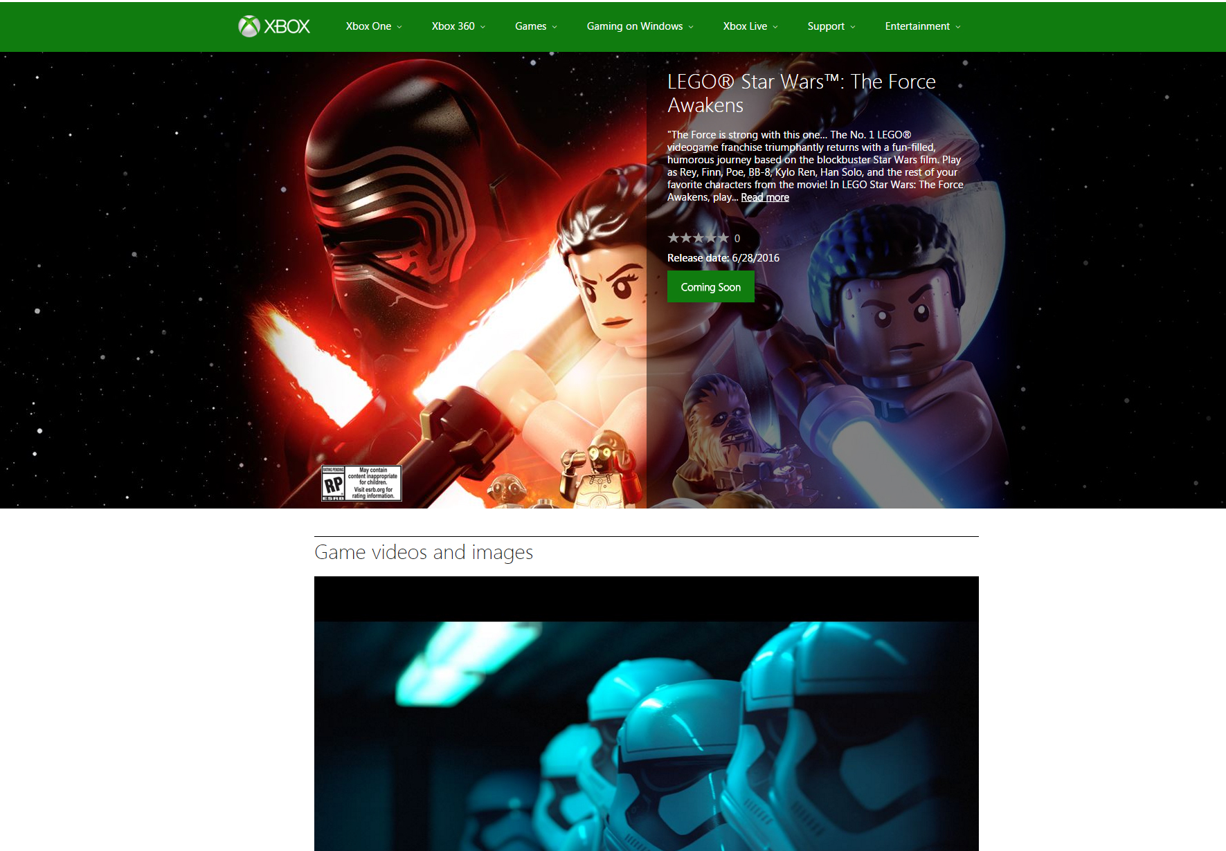 'LEGO Star Wars: The Force Awakens' xbox.com