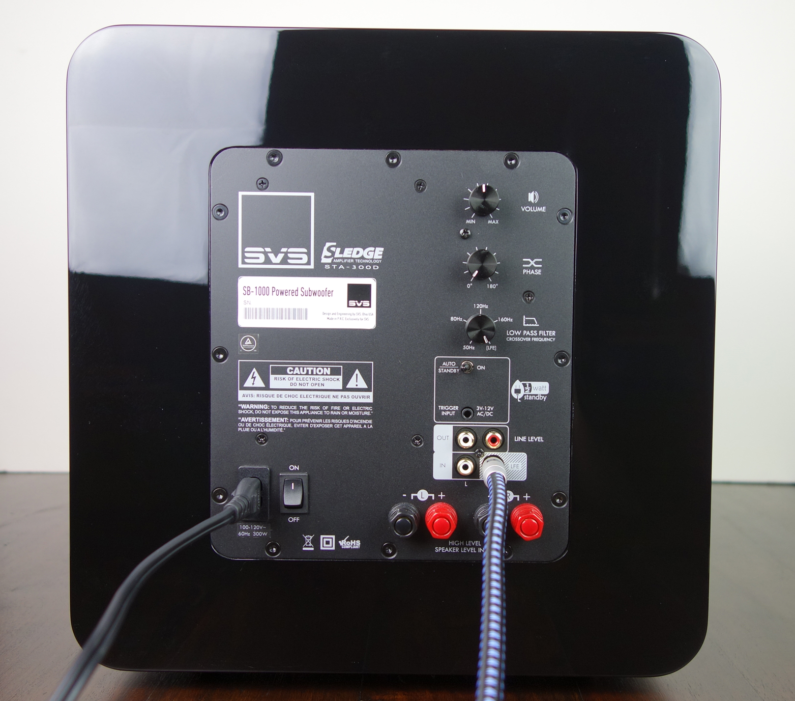 SVS SB-1000 Paino Gloss Black Back Connections SoundPath RCA