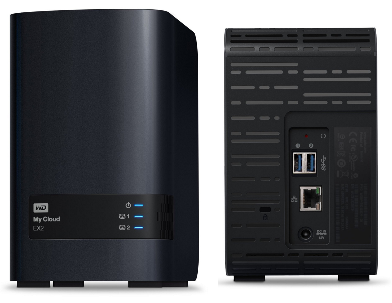 WD My Cloud EX2 Ultra back and front